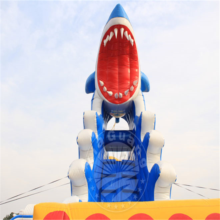 漳州充气大鲨鱼水滑梯